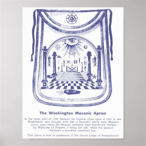 George Washingtons Masonic Apron Poster Zazzle