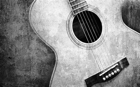 Old Guitar Black And White Photograph By Nattapon Wongwean