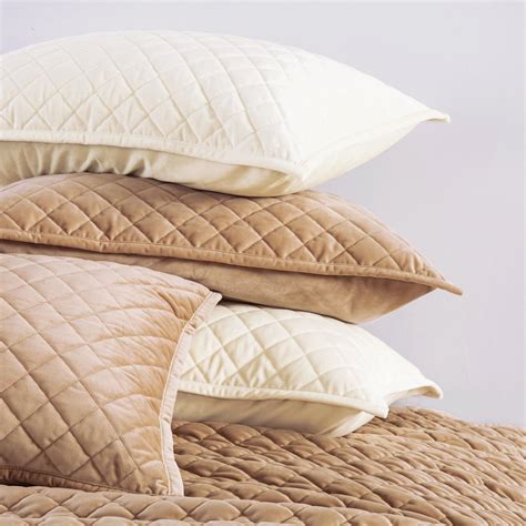 Velvet Quilted Pillow Sham Standardking Pair Quilted Pillow