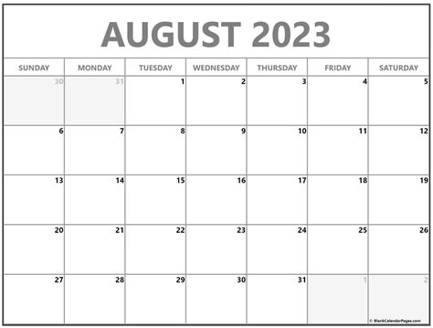 August 2023 Calendar Printable Free Printable Templates