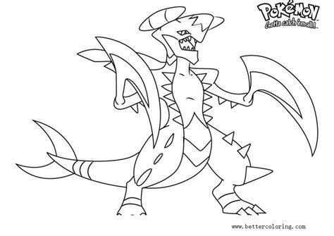 Pokemon Coloring Pages Garchomp Free Printable Coloring Pages