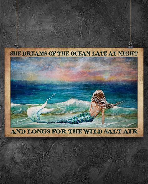 She Dreams Of The Ocean Late At Night Poster Blinkenzo