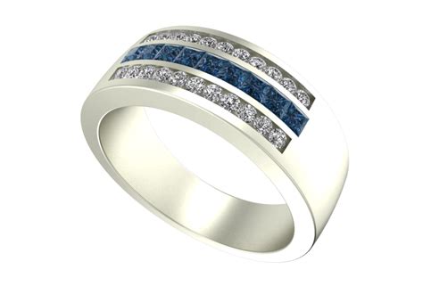 Unique Princess Diamond Wedding Band For Mens | Vidar Jewelry - Unique Custom Engagement And ...