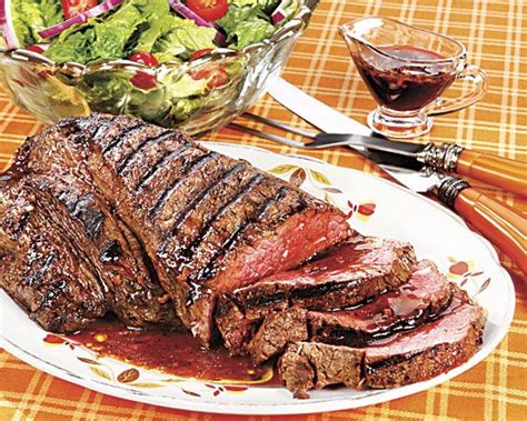 Roast beef tenderloin, seared then oven roasted, served with mushrooms sautéed in the pan drippings with butter and herbs. GRILLED MARINATED BEEF TENDERLOIN: - Recipes at Penzeys Spices ~ Prep. time: 10 minutes plus ...