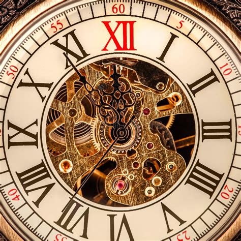 Antique Clock Dial Close Up Vintage Pocket Watch Stock Image Image