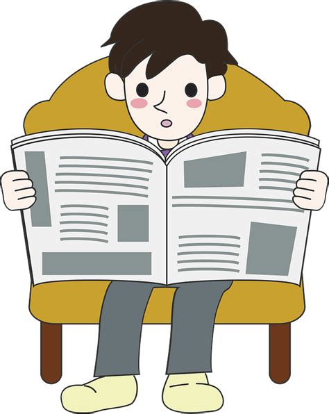 People Reading Newspaper Clip Art