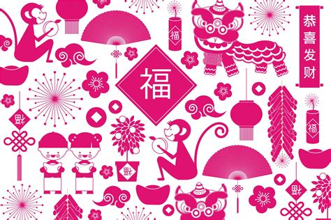 Chinese New Year Element Vector Illustrator Graphics ~ Creative Market