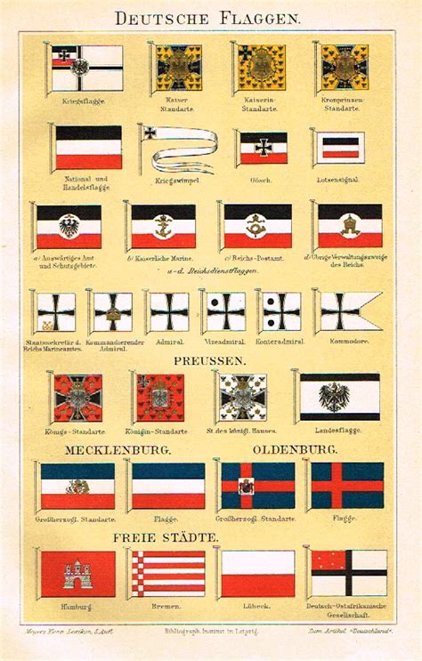 Meyerss Lexicon Deutsche Flaggen Chromo 1913 Flag Of The