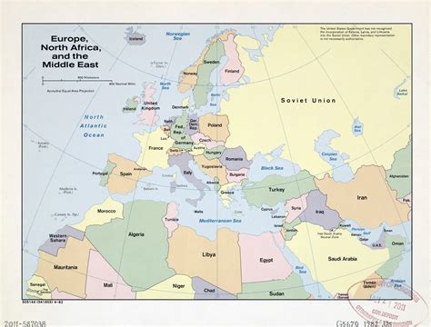 Large Old Political Map Of Europe North Africa And The Middle East