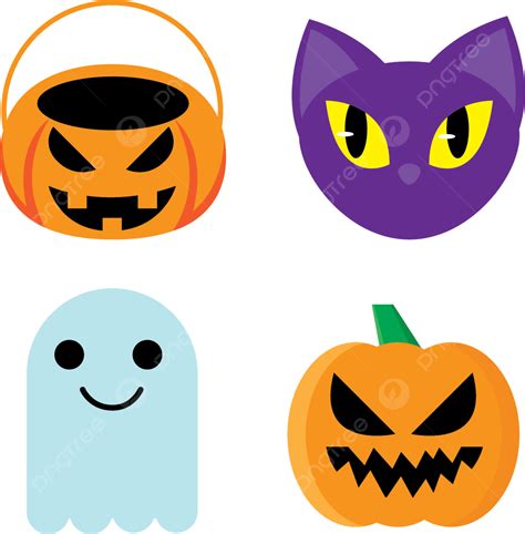 Gambar Stiker Kartun Halloween Stiker Halloween Labu Png Dan Vektor