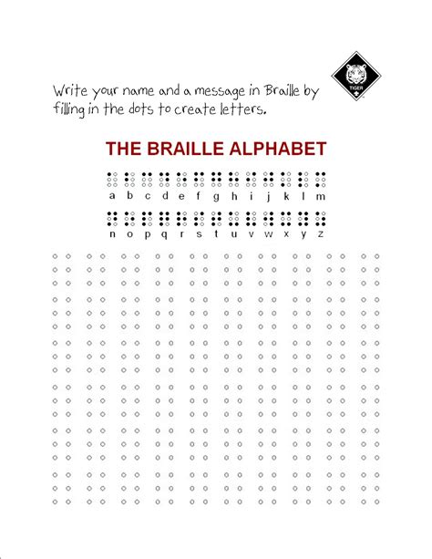 Printable Braille Practice Worksheets Printable Word Searches