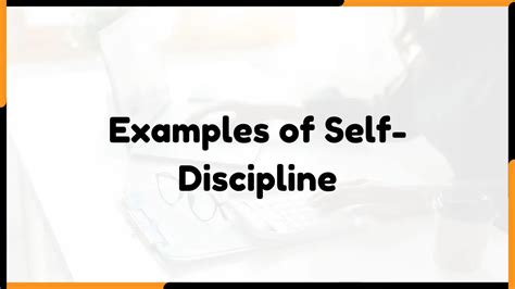 Examples Of Self Discipline