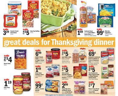 Thanksgiving turkey holding parchment scroll menu. Meijer Ad Thanksgiving Dinner Nov 24 2015