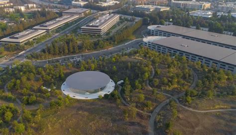 Latest Apple Park Drone Footage Shows More Area Covered By Landscape