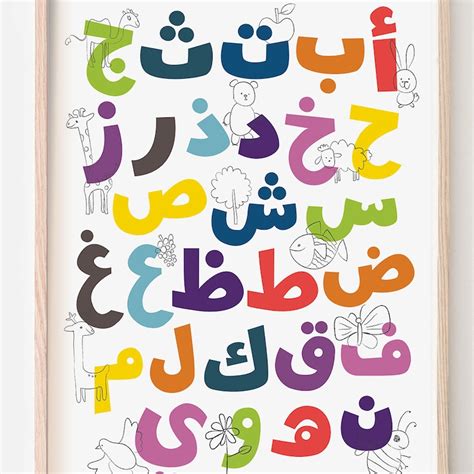 Arabic Alphabet Poster By Farasha Prints High Resolution Etsy Canada
