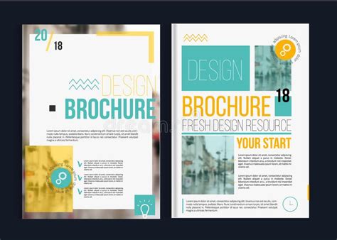 Yellow Brochure Cover Set Business Vector Design Leaflet Advertising
