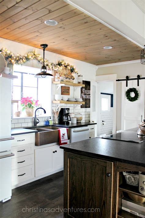 Kitchen backsplash is another way to express your personal style. Farmhouse Christmas Kitchen - Christinas Adventures
