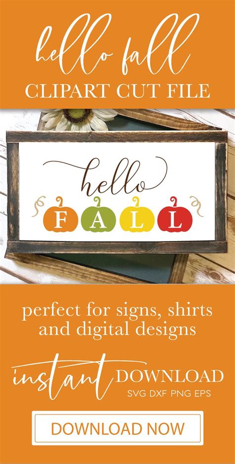 Hello Fall Pumpkins Svg Fall Halloween Svg Cut File 322495 Cut