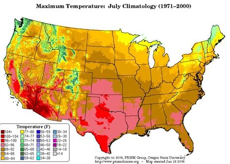Maximum Temperature July Climatology 1971 2000