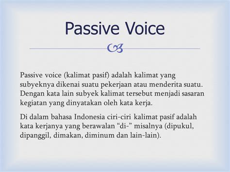 Contoh Cerita Passive Voice Dan Artinya Contoh Passive Voice Kalian