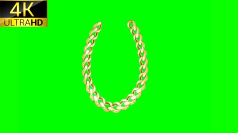 Gold Chain 2d Animated Element 2d Green Screen Elements 4k 60fps