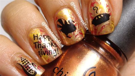 Thanksgiving Nails Using Bunny Nails Hd E Nail Stamping