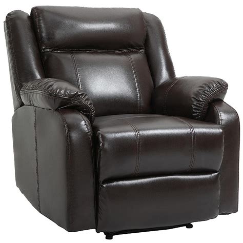 Homcom Pu Leather Manual Recliner With Thick Padded Upholstered Cushion