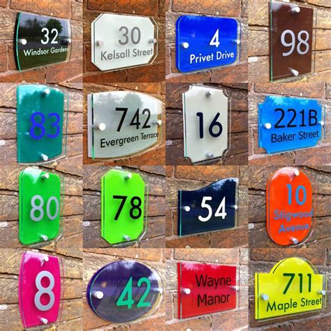 Customized Transparent Acrylic Plaques House Sign Door Number Plates