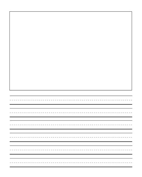 Writing Paper For Kids With Block To Draw Journal Writinghandwriting