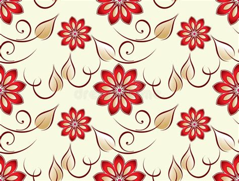 Seamless Textile Floral Pattern Design Stock Illustration