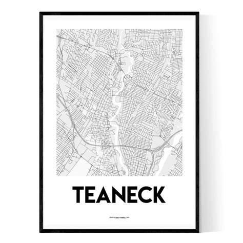 Teaneck Map Poster Free Shipping On All Prints And Posters