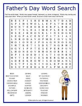Father S Day Word Search Puzzle Father S Day Words Fathers Day