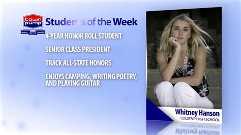 Students Of The Week Whitney Hanson And Bo Vocu Of Colstrip High