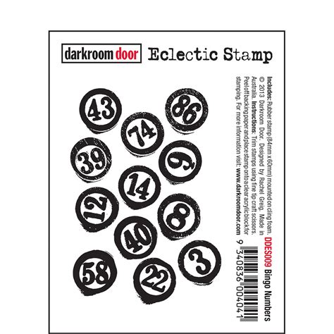 Eclectic Stamp Bingo Numbers Darkroom Door