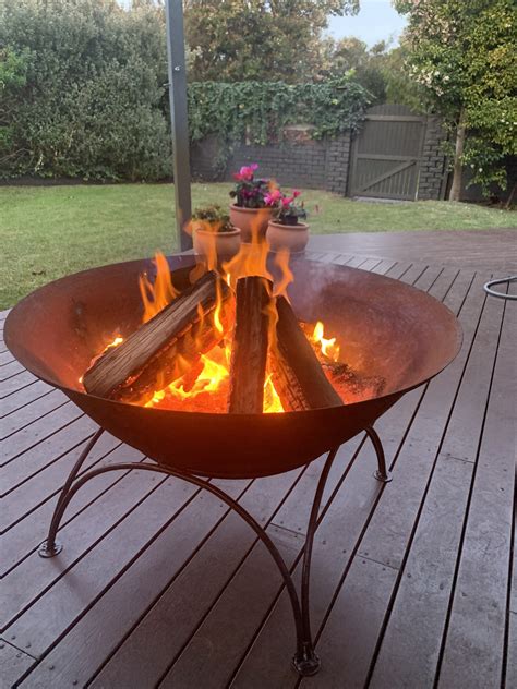 African Cast Iron Fire Pit Bowl And Base