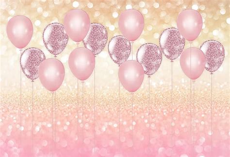 Th Backdrop Rose Gold Glitter Pink Balloon Birthday Party Photo My
