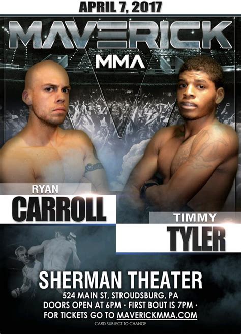 Timothy Tyler Vs Ryan Carroll Added To Inaugural Maverick Mma Card