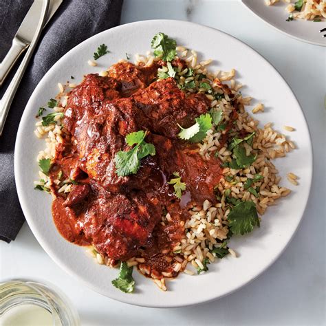 Just throw chicken, spices, and pineapple juice (the secret just throw chicken, spices, and pineapple juice (the secret ingredient!) in the slow cooker, and let it cook for hours. Slow-Cooker Chicken Mole with Cilantro Rice | Recipe in ...