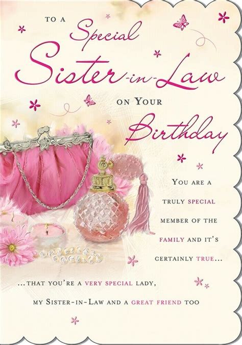 Stunning Top Range Wonderful Words 5 Verse Sister In Law Birthday Greeting Card For Sale
