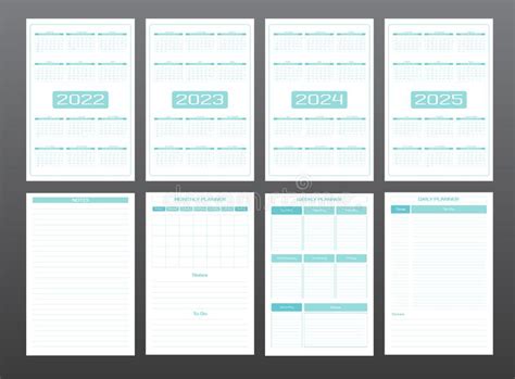 Daily Personal Planner Diary Template Individual Schedule Minimalist