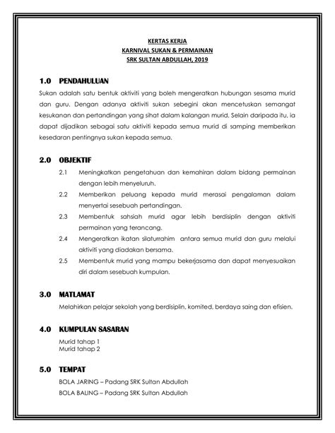 Kuala lumpur?, malaysia), 1995, urus setia dewan bahasa dan pustaka, kementerian pendidikan, malaysia edition, microform in malay. Contoh Kertas Kerja Family Day Guru