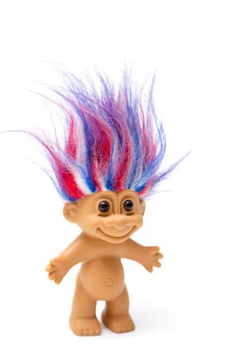 Patriotic Troll Vintage Toy With Red White Blue Hair Stock Photo