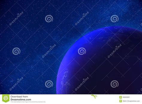 Real Night Sky With Stars And 3d Planet Stock Illustration
