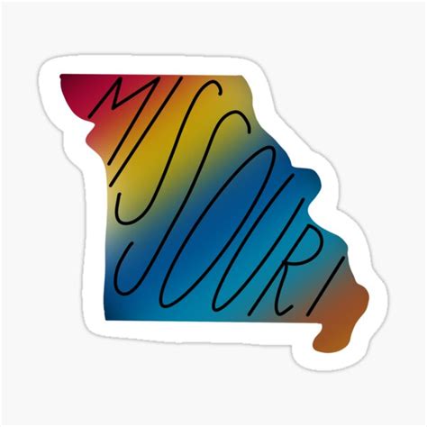 Missouri State Colors Outline Sticker For Sale By Haileyruderman