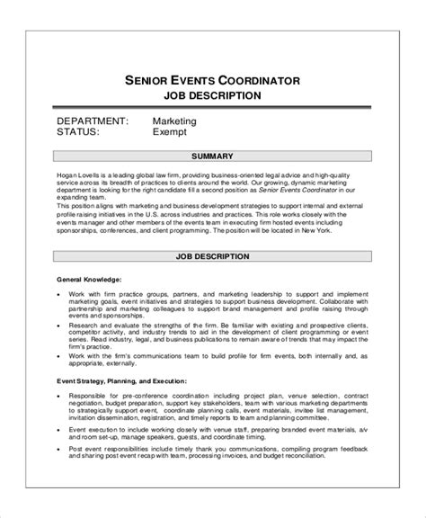 Free 10 Sample Event Coordinator Job Description Templates In Pdf