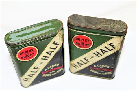 Vintage Tobacciana Half And Half Tobacco Tins Collectible Tins
