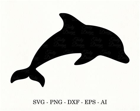 Dolphin Svg Cut File Dolphin Silhouette Svg Dxf File Black Dolphin Svg
