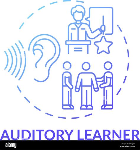 Auditory Learner Blue Gradient Concept Icon Stock Vector Image And Art