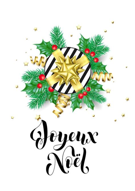 Joyeux Noel French Merry Christmas Calligraphy Hand Drawn Text For