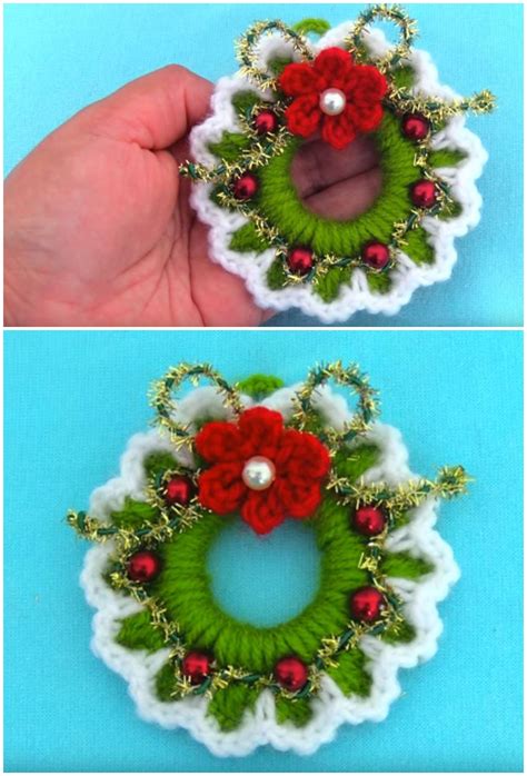 mini crochet wreath pattern free crochet christmas wreath pattern by wow bag shop design